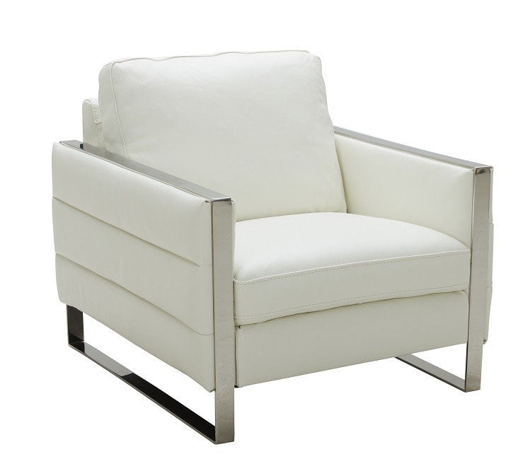 J&M Furniture - Constantin White Chair and Ottoman Set - 18571-CO-WHT - GreatFurnitureDeal