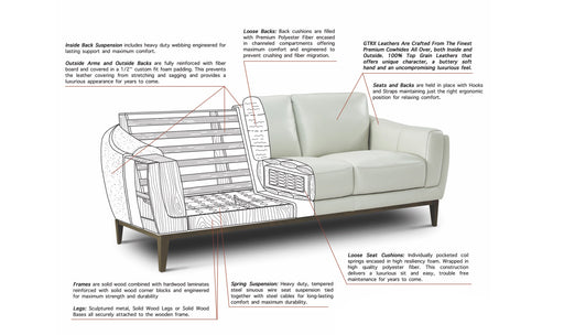 GFD Leather - Bravo Left Arm Facing Sofa Chaise - X14-33, 54-BoB - GreatFurnitureDeal