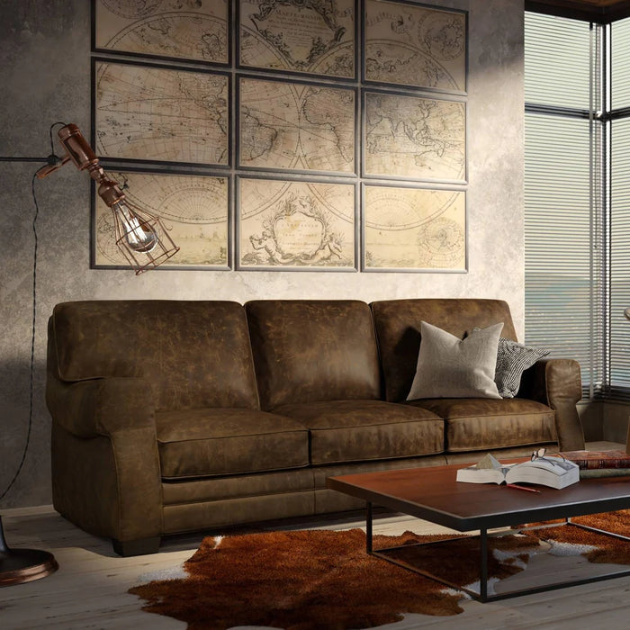 GFD Leather - Cordova 100% Top Grain Leather Sofa - Removable Cushions - GTRX5-30 - GreatFurnitureDeal