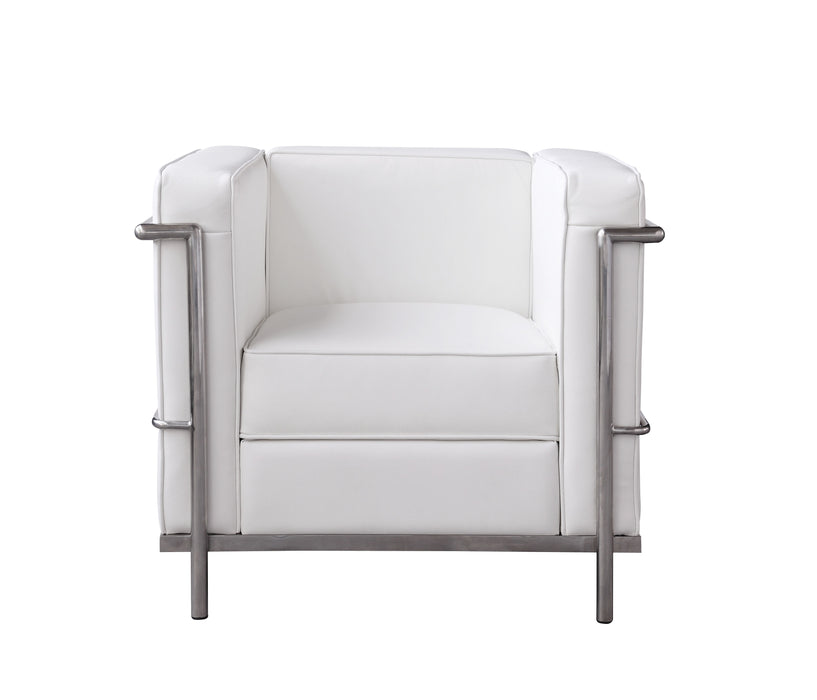 J&M Furniture - Cour Italian Leather Chair in White - 176551-C-W