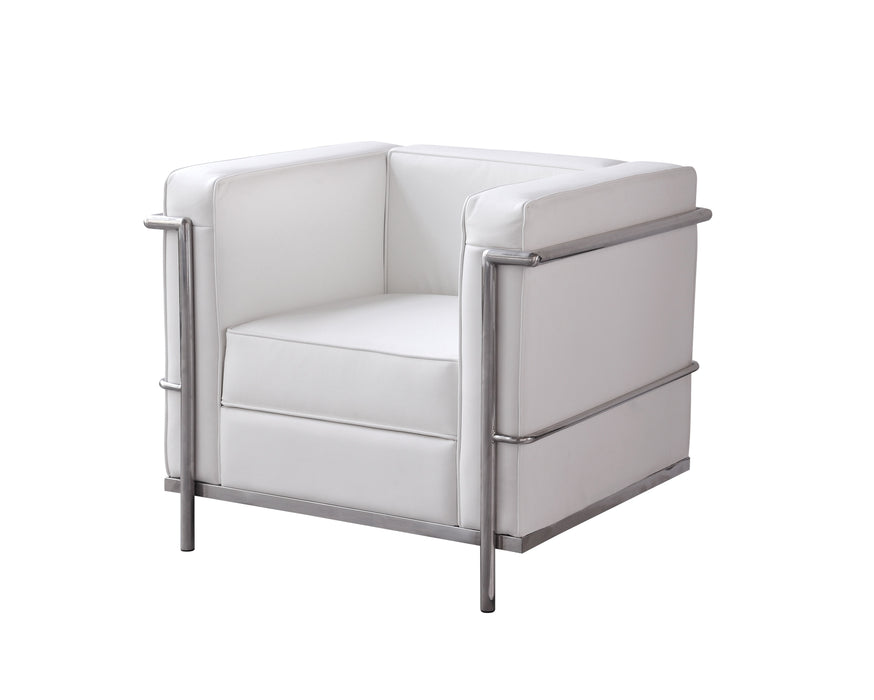 J&M Furniture - Cour Italian Leather Chair in White - 176551-C-W