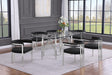 Mariano Furniture - 7 Piece Rectangular Dining Table Set in Black/Silver - BQ-D05-6SC382 - GreatFurnitureDeal
