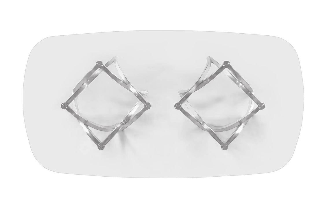 Mariano Furniture - 9 Piece Rectangular Dining Table Set in Cream/Silver - BQ-D07-8SC383 - GreatFurnitureDeal