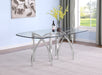Mariano Furniture - Rounded Rectangular Glass Dining Table in Silver - BQ-D05-DT - GreatFurnitureDeal