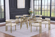 Mariano Furniture - 7 Piece Rectangular Dining Table Set in Cream/Gold - BQ-D06-6SC387 - GreatFurnitureDeal