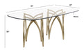 Mariano Furniture - Rounded Rectangular Glass Dining Table in Gold - BQ-D06-DT - GreatFurnitureDeal