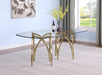 Mariano Furniture - Rounded Rectangular Glass Dining Table in Gold - BQ-D08-DT - GreatFurnitureDeal