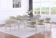 Mariano Furniture - 9 Piece Big Rectangular Glass Dining Set in Gray/Silver - BQ-D07-8SC301 - GreatFurnitureDeal