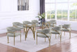 Mariano Furniture - 9 Piece Big Rectangular Glass Dining Set in Rich Gray/Gold - BQ-D08-8SC304 - GreatFurnitureDeal