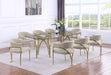 Mariano Furniture - 9 Piece Big Rectangular Glass Dining Set in Gray/Gold - BQ-D08-8SC305 - GreatFurnitureDeal