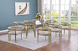 Mariano Furniture - 9 Piece Rectangular Dining Table Set in Gray/Gold- BQ-D08-8SC385 - GreatFurnitureDeal