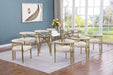 Mariano Furniture - 9 Piece Rectangular Dining Table Set in Cream/Gold- BQ-D08-8SC387 - GreatFurnitureDeal