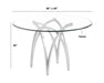 Mariano Furniture - 5 Piece Circular Glass Dining Set with Matte Chrome in Cream - BQ-D09-4SC383 - GreatFurnitureDeal