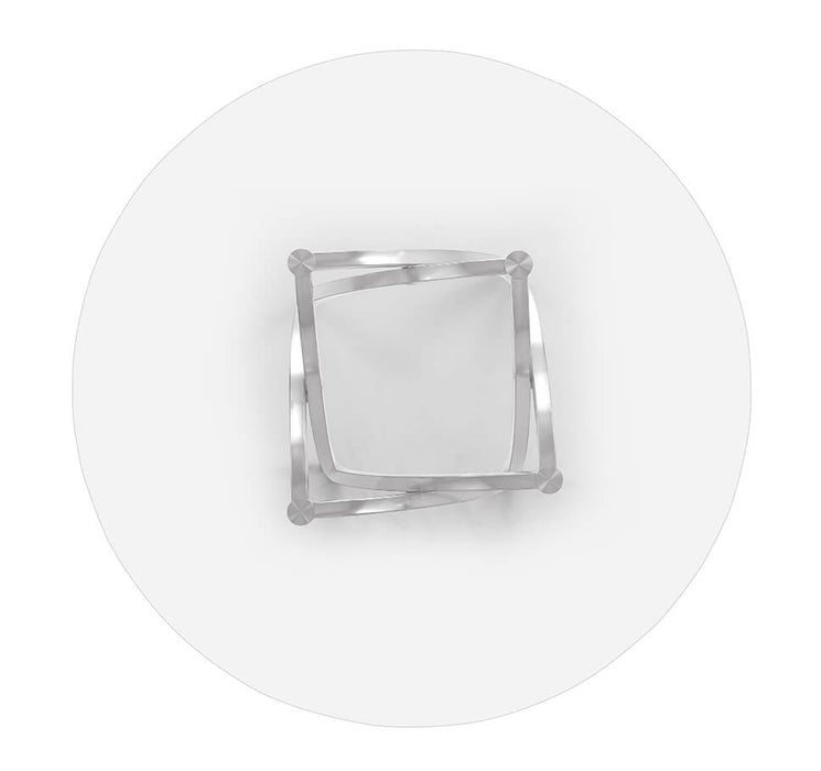 Mariano Furniture - Round Clear Glass Dining Table in Silver - BQ-D09-DT - GreatFurnitureDeal