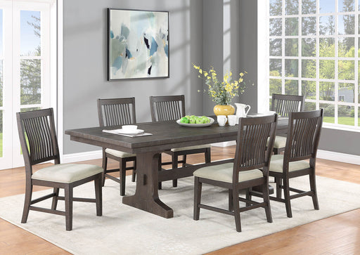 Mariano Furniture - 7 Piece Extendable Dining Table Set in Rustic Brown - BQ-D160D7-SC - GreatFurnitureDeal