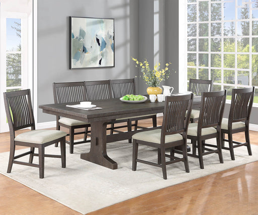 Mariano Furniture - 7 Piece Extendable Dining Table Set in Rustic Brown - BQ-D160D7 - GreatFurnitureDeal