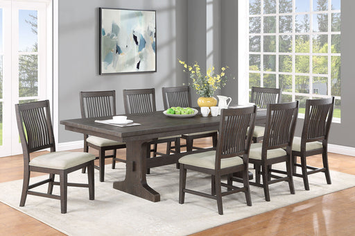 Mariano Furniture - 9 Piece Extendable Dining Table Set in Rustic Brown - BQ-D160D9 - GreatFurnitureDeal