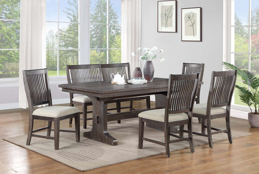 Mariano Furniture - 6 Piece Dining Table Set in Rustic Brown - BQ-D162D6 - GreatFurnitureDeal