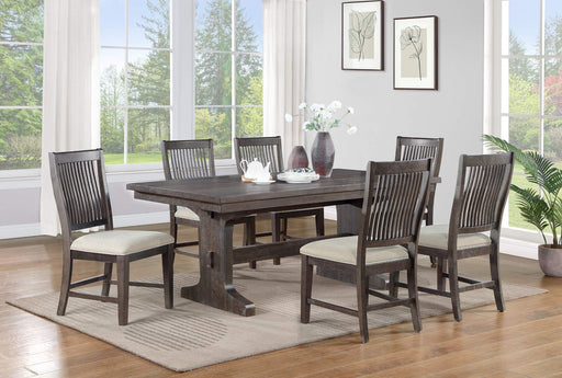 Mariano Furniture - 7 Piece Dining Table Set in Rustic Brown - BQ-D162D7-SC - GreatFurnitureDeal