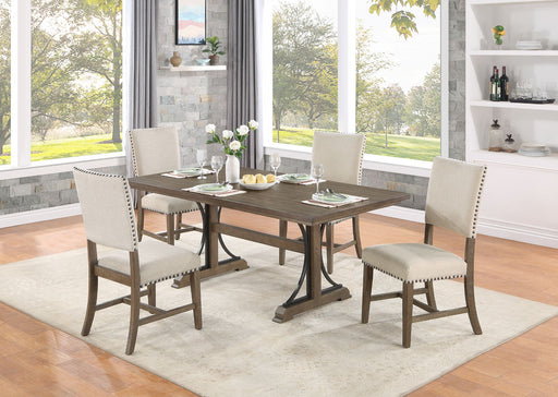 Mariano Furniture - 5 Piece Dining Set in Brown Oak - BQ-D174D5 - GreatFurnitureDeal