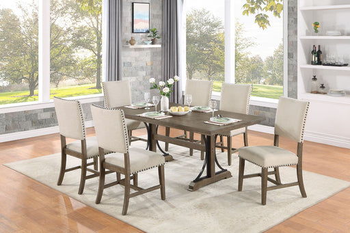 Mariano Furniture - 7 Piece Dining Set in Brown Oak - BQ-D174D7 - GreatFurnitureDeal