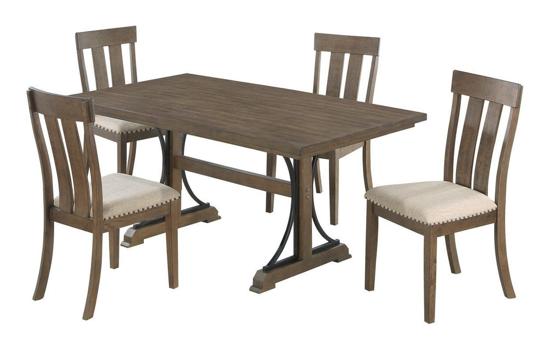 Mariano Furniture - 5 Piece Dining Set in Brown Oak - BQ-D178D5 - GreatFurnitureDeal