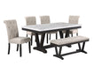 Mariano Furniture - 6 Piece Faux White Marble Dining Table Set - BQ-D186D6 - GreatFurnitureDeal