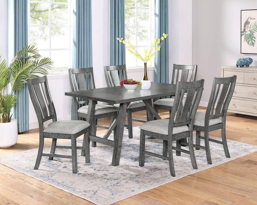 Mariano Furniture - 7 Piece Dining Table Set in Rustic Gray - BQ-D189D7 - GreatFurnitureDeal