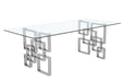 Mariano Furniture - Glass Dining Table in Silver - BQ-D223-DT - GreatFurnitureDeal