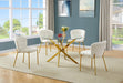 Mariano Furniture - 5 Piece Round Faux Marble Dining Set in Cream/Gold - BQ-D232-4SC256 - GreatFurnitureDeal