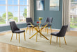 Mariano Furniture - 5 Piece Round Glass Dining Set in Dark Gray/Gold - BQ-D232-4SC260 - GreatFurnitureDeal