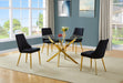 Mariano Furniture - 5 Piece Round Glass Dining Set in Black/Gold - BQ-D232-4SC261 - GreatFurnitureDeal