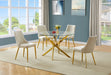 Mariano Furniture - 5 Piece Round Glass Dining Set in Cream/Gold - BQ-D232-4SC262 - GreatFurnitureDeal