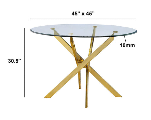 Mariano Furniture - 5 Piece Round Faux Marble Dining Set in Cream/Gold - BQ-D232-4SC256 - GreatFurnitureDeal