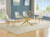 Mariano Furniture - 5 Piece Dining Table Set in Cream/Gold - BQ-D234-4SC262 - GreatFurnitureDeal