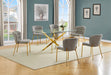 Mariano Furniture - 7 Piece Rectangular Glass Dining Set in Gray/Gold - BQ-D234-6SC255 - GreatFurnitureDeal