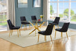 Mariano Furniture - 7 Piece Dining Table Set in Black/Gold - BQ-D234-6SC261 - GreatFurnitureDeal