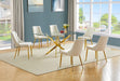 Mariano Furniture - 7 Piece Dining Table Set in Cream/Gold - BQ-D234-6SC262 - GreatFurnitureDeal
