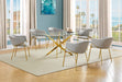 Mariano Furniture - 7 Piece Rectangular Glass Dining Set in Gray/Gold - BQ-D234-6SC263 - GreatFurnitureDeal