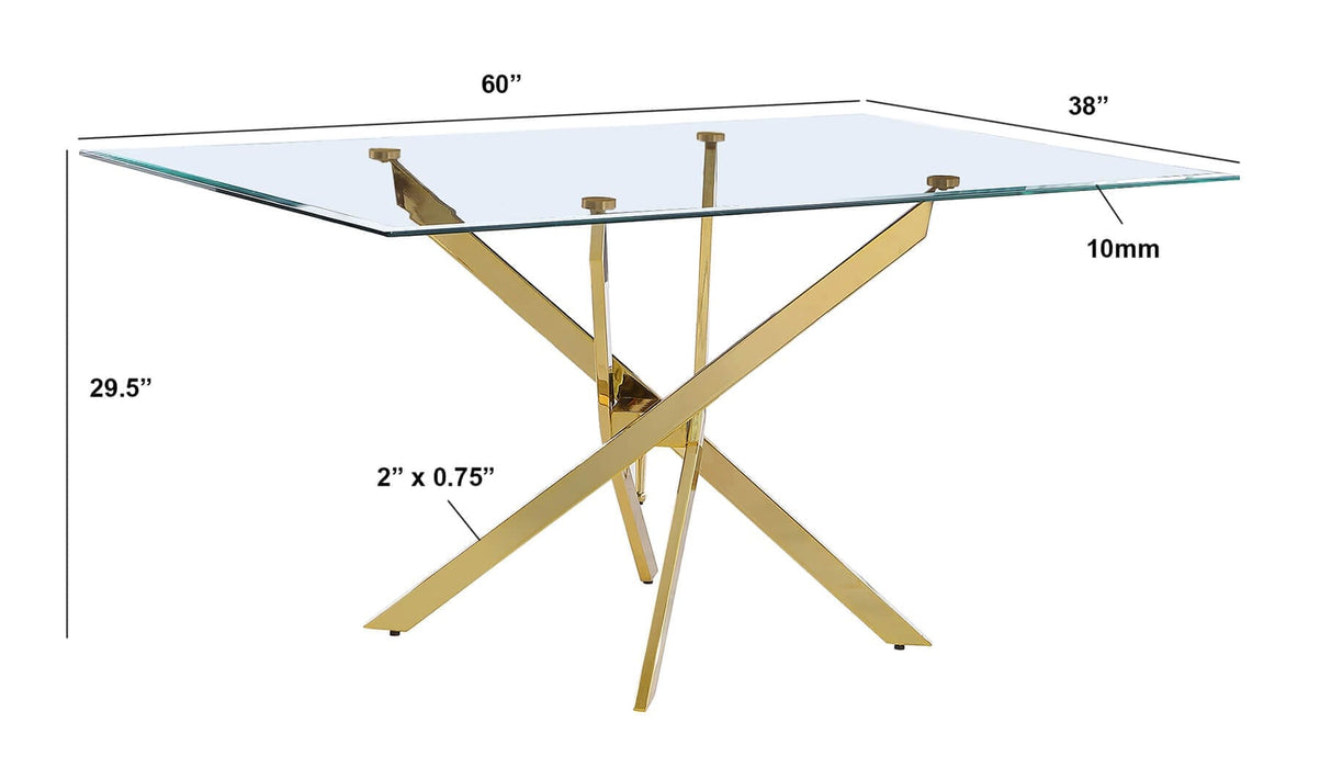 Mariano Furniture - 5 Piece Dining Table Set in Dark Gray/Gold - BQ-D234-4SC260 - GreatFurnitureDeal