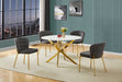Mariano Furniture - 5 Piece Round Faux Marble Dining Set in Dark Gray/Gold - BQ-D235-4SC254 - GreatFurnitureDeal