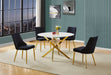 Mariano Furniture - 5 Piece Round Glass Dining Set in Black/Gold - BQ-D235-4SC261 - GreatFurnitureDeal