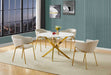 Mariano Furniture - 5 Piece Round Faux Marble Dining Set in Beige/Gold - BQ-D235-4SC264 - GreatFurnitureDeal