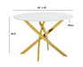 Mariano Furniture - 5 Piece Round Glass Dining Set in Cream/Gold - BQ-D235-4SC262 - GreatFurnitureDeal