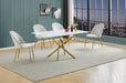 Mariano Furniture - D242 - 5 Piece Dining Set in White/Gold - BQ-D242-4SC150 - GreatFurnitureDeal