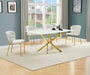 Mariano Furniture - 5 Piece Rectangular Faux Marble Dining Set in Cream/Gold - BQ-D242-4SC256 - GreatFurnitureDeal