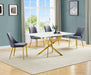 Mariano Furniture - 5 Piece Dining Table Set in Drak Gray/Gold - BQ-D242-4SC260 - GreatFurnitureDeal