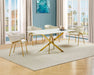 Mariano Furniture - 5 Piece Rectangular Glass Dining Set in Beige/Gold - BQ-D242-4SC264 - GreatFurnitureDeal