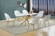 Mariano Furniture - D242 - 7 Piece Dining Set in White/Gold - BQ-D242-6SC150 - GreatFurnitureDeal
