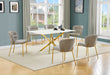 Mariano Furniture - 7 Piece Rectangular Faux Marble Dining Set in Gray/Gold - BQ-D242-6SC255 - GreatFurnitureDeal